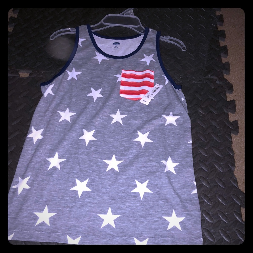 Sleeveless July 4th shirt